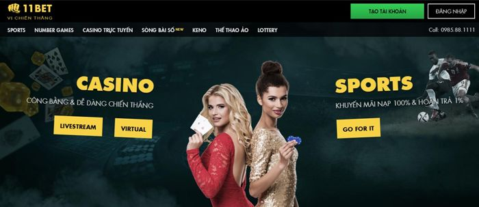 Trang cá cược 11Bet thể hiện sự chuyên nghiệp, hiện đại