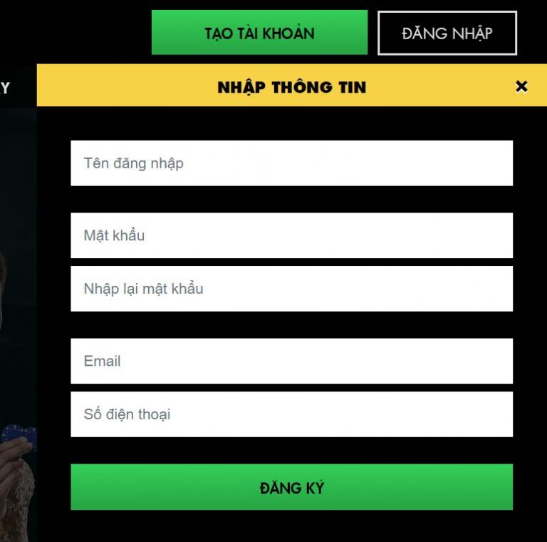 Bảng hướng dẫn đăng ký tài khoản 11Bet