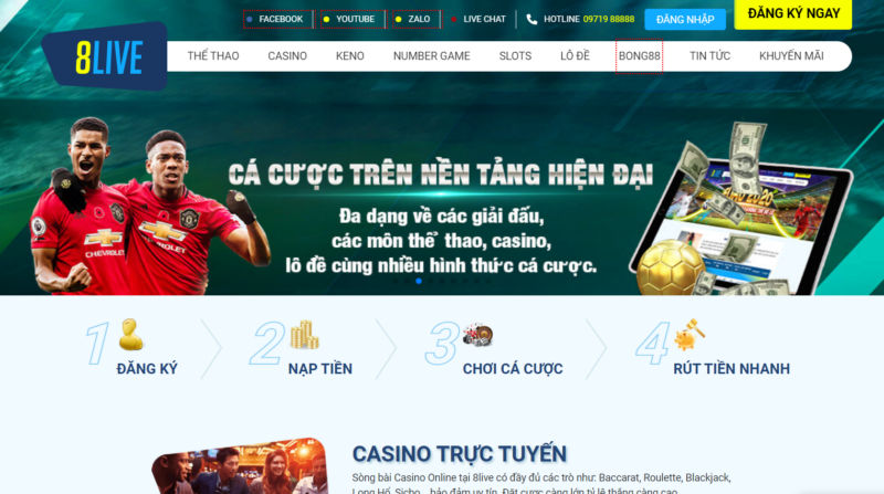 Dễ dàng truy cập website nhà cái 8Live