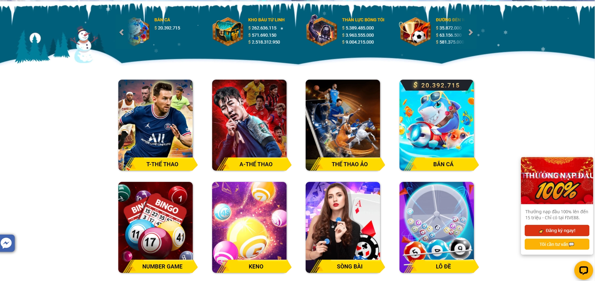 Các sản phẩm cá cược tại nhà cái Five88 vô cùng đa dạng