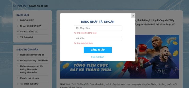 Cách đăng nhập tài khoản 8live chỉ cần 2 bước đơn giản