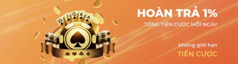 Hoàn trả tiền cược 1% mỗi ngày không giới hạn