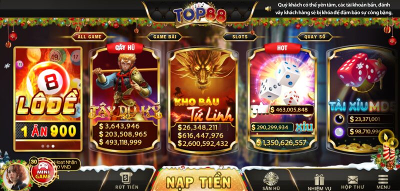 Top88 có nhiều trò chơi hấp dẫn