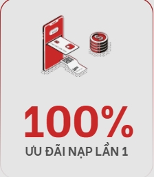 Thưởng 100% tiền nạp cho lần đầu tiên