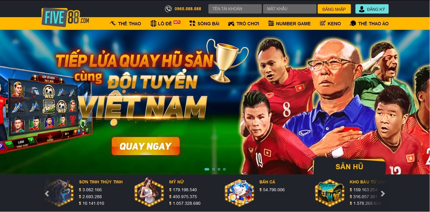 Five88 có giao diện đẹp