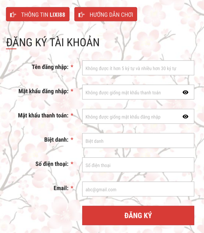 Đăng ký tài khoản nhà cái Lixi88 rất đơn giản và nhanh chóng