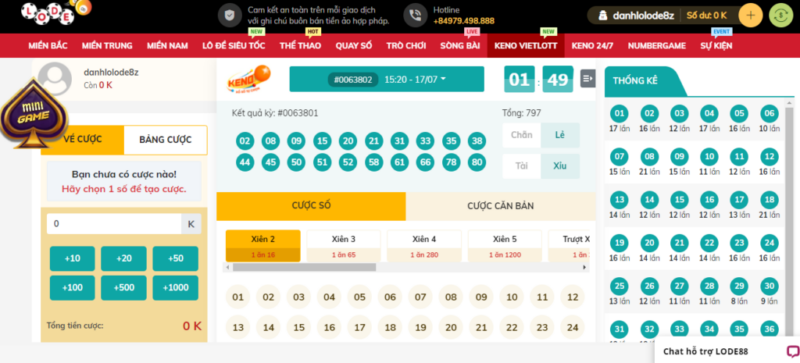 Number game tại nhà cái Lode88