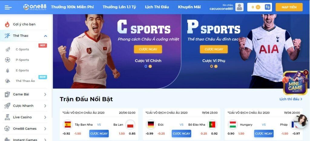 Nhà cái One88 cung cấp đa dạng sản phẩm cá cược thể thao