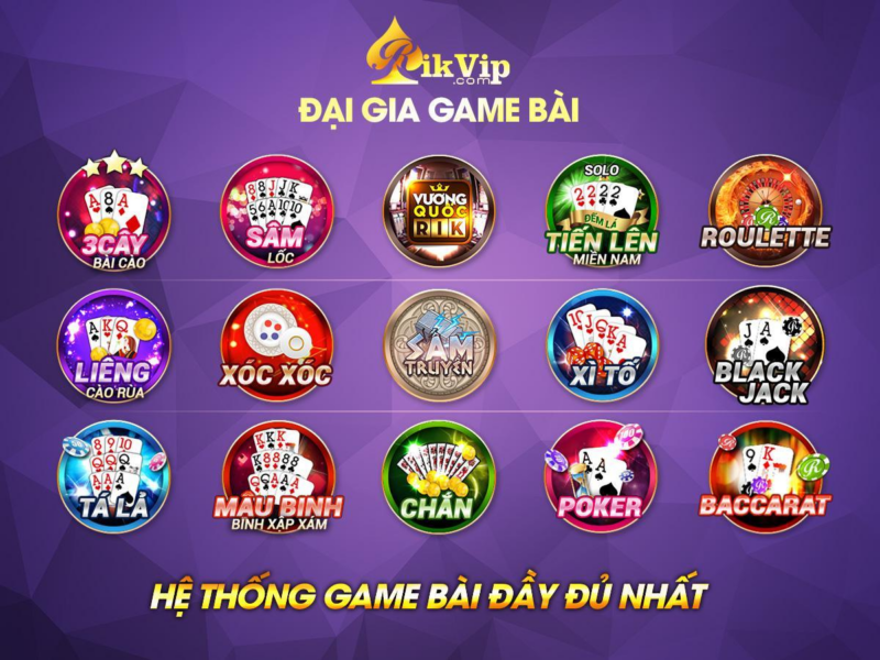 Tại Rikvip bạn có thể chơi nhiều thể loại game hấp dẫn