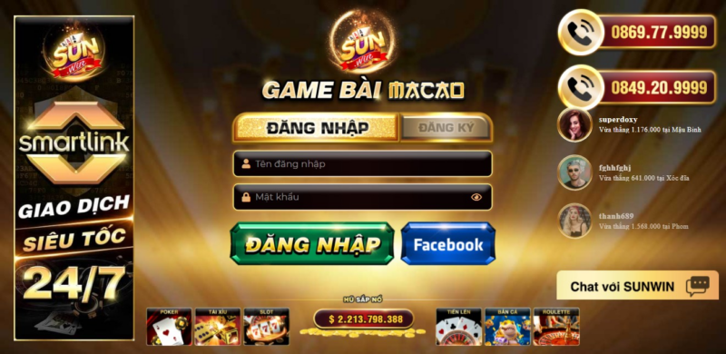 Đăng nhập Sunwin để chơi trò chơi