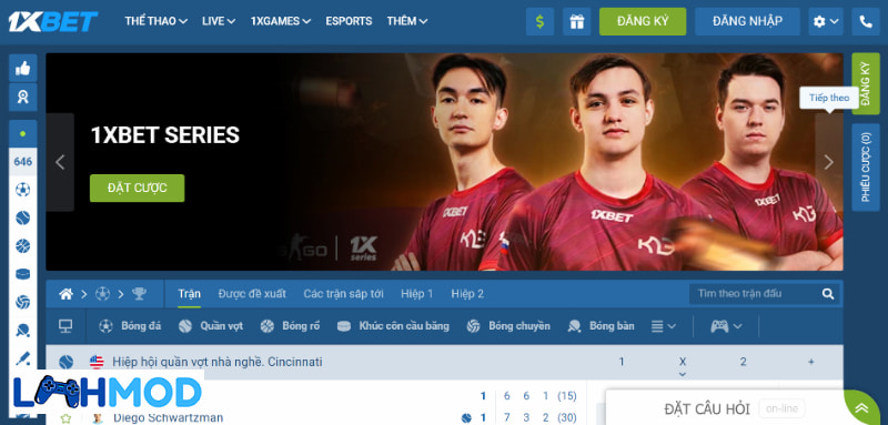 1xbet Danh mục cá cược thể thao