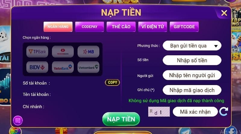 ok88 Hướng dẫn nạp tiền