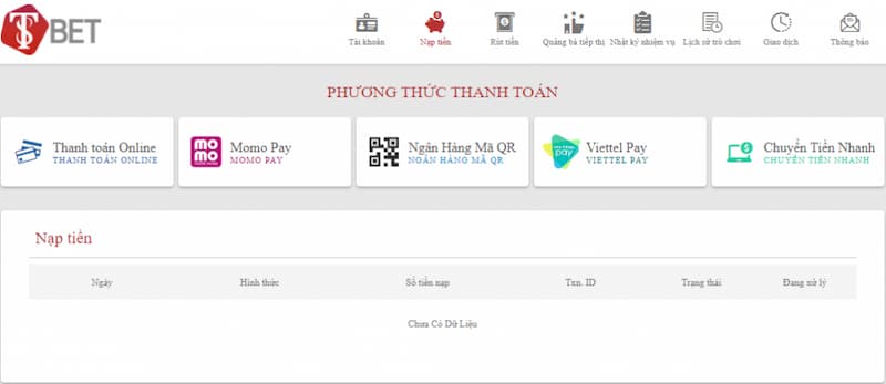 Nhiều phương thức nạp tiền Nhiều phương thức nạp tiền