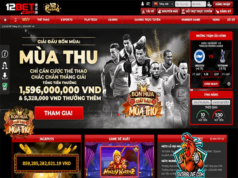 Nhà cái 12bet đã quá nổi tiếng tại Việt Nam