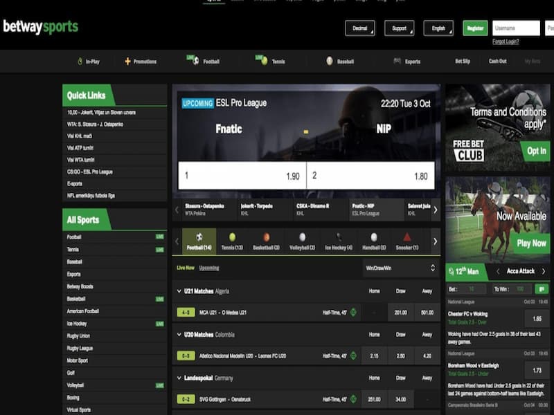 Ưu điểm được đánh giá cao của nhà cái Betway