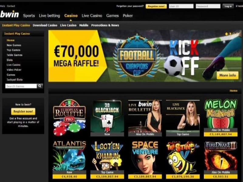 Casino online Bwin với đa dạng các tựa game bài hấp dẫn
