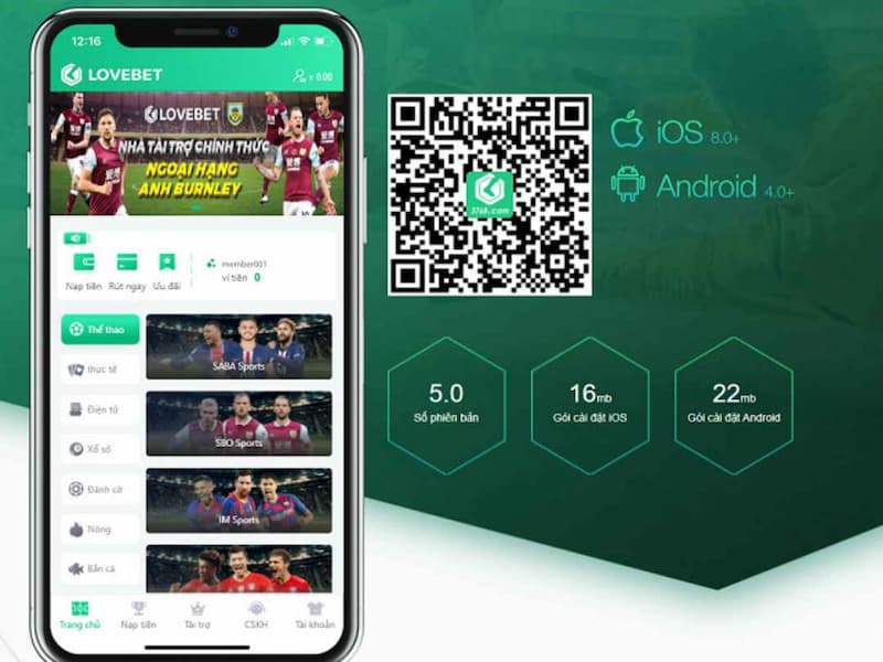 App lovebet đã có trên điện thoại iOS và Android