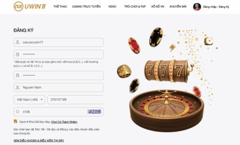 Đăng ký nhà cái Uwin71 với các thao tác cơ bản